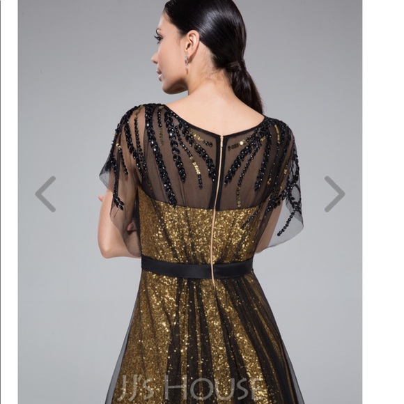 Sliver sequins mesh party evening formal dress - Picture 6 of 7